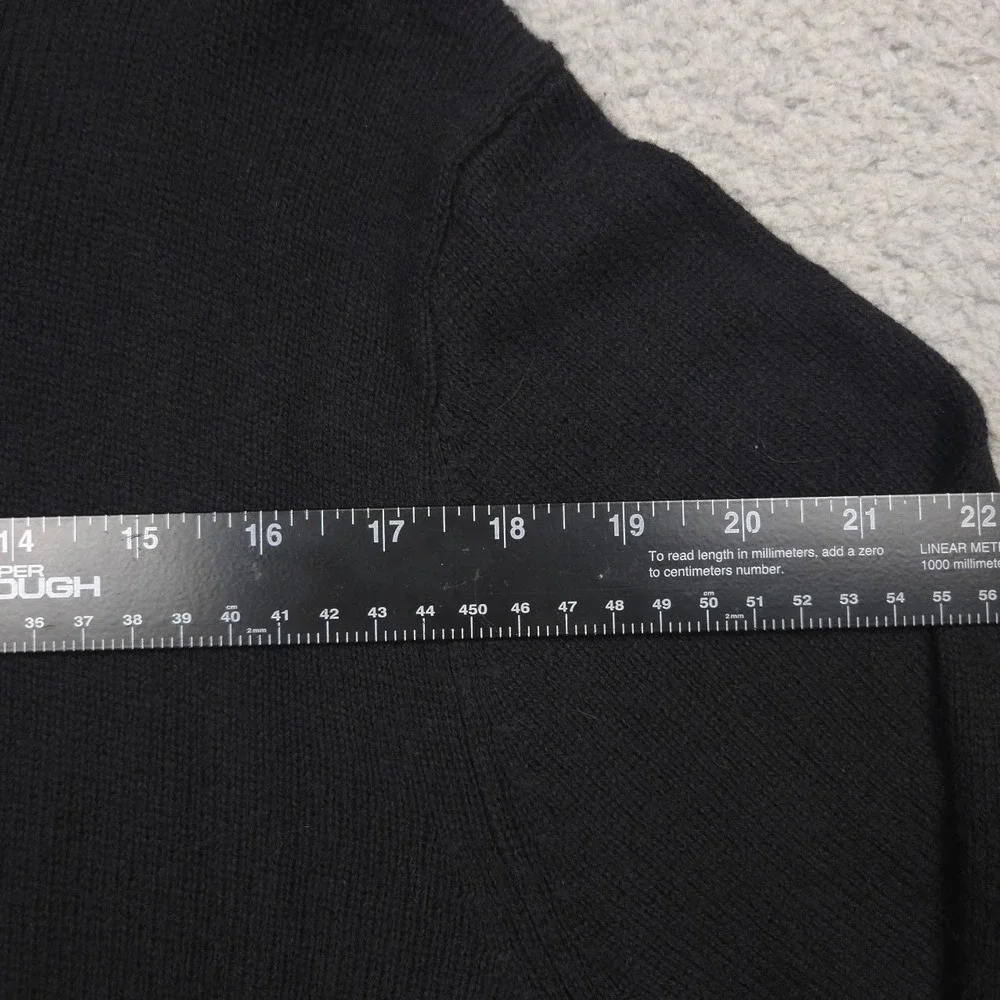 Columbia Mens Large Black Quarter Zip Cotton Wool Sweater Mock Neck Outdoor‎
